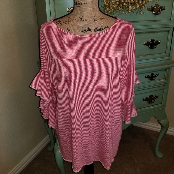 ⭐️Cha Cha Vente Ruffled Sleeve Top - Picture 2 of 5